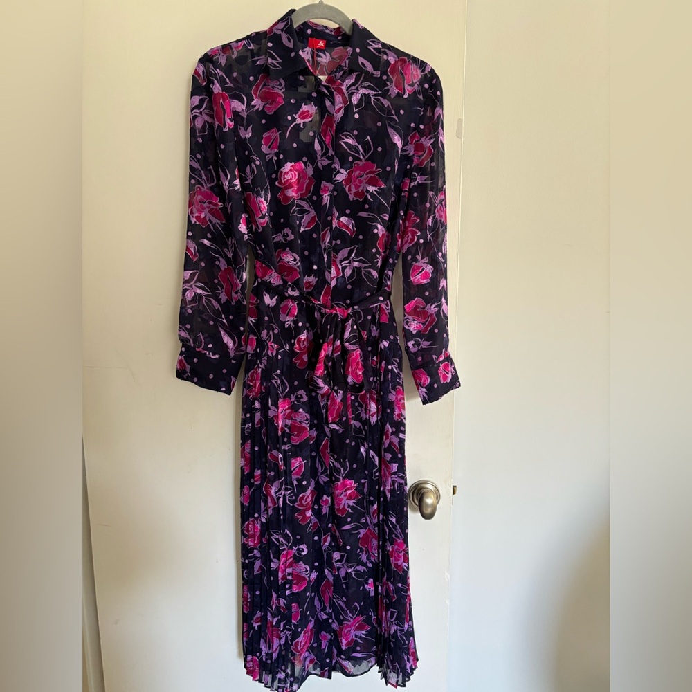 NWT British Brand Kitri Pleated Shirt Dress UK10